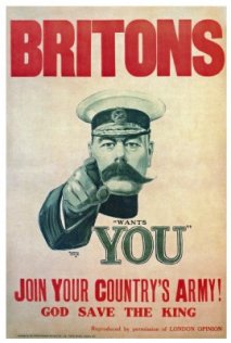 Britons, Lord Kitchener Wants You! Propaganda poster design from WWI by Alfred Leere. Image: courtesy of WorldWarEra.com