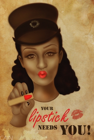 Your Lipstick Needs You, an entertaining take by Digital Media Artist Samantha Cain. Courtesy of: Samantha Cain, http://www.behance.net/samanthacain